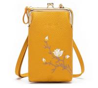 Forever Savour Women Sling Cross, 2025 New Embroidery Crossbody Bags for Women Travel Portable, Stylish, and Easy to Match (Yellow)