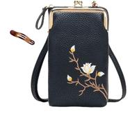 Forever Savour Women Sling Cross-Body Wallet with Mobile Cell Phone Holder, Forever Savour Mobile Phone Bag cool (Black)