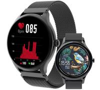 FOREVER SB-340 - Reloj Inteligente Deportivo con Bluetooth, para Hombre y Mujer, rastreador de Fitness, Impermeable, Compatible con Android e iOS, Color Negro, Negro