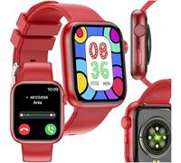 FOREVER Smartwatch IGo Watch 3 Rojo - Reloj Inteligente Mujer y Hombre 1.83" - Reloj Deportivo con Podómetro Monitor de Presión Arterial y Sueño - Smartwatch Android iOS Resistente al Agua IP67