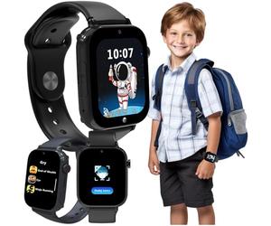 FOREVER Smartwatch Kids Look Me! 3 KW-520 Negro - Reloj Inteligente Niño GPS y Llamadas - Pantalla de 1,85 - Smartwatch Sim con Botón SOS - Llamadas y Video - IP65 Impermeable - Android y iOS