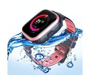 FOREVER smartwatch para niños y Adolescentes KW-500 cámara GPS, horario, notificaciones, Juegos, Llamadas, batería 700mAh, Resistente al Agua para niños y niñas (Rosa)