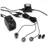 Forever Speed 1500L/H Bomba para fuente con 3 x blanco set de iluminación LED Anillo SP3 para fuente piedra
