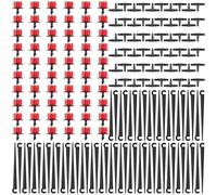 Forever Speed 180PCS Kit Riego por Goteo Automatico, 60 Goteros para Riego Cabeza + 60 T Conector + 60 Anclaje de Tierra para Manguera para Jardín, Invernadero, Césped - Rojo
