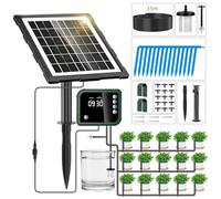 Forever Speed 350 Modos Sistema de Riego Automático Solar con Controlador, [Manguera de 15 M] Kit de Sistema de Riego por Goteo Automátic para Jardín, Balcón, Invernadero, Césped