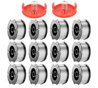 Forever Speed Carrete de corte de césped de 1,65 mm, 9,14 m compatible con recortadora de césped Black & Decker, carrete de recortadora modelo AF-100-3ZP y A6481 (12 carretes de repuesto, 4 tapas)