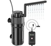 Forever Speed Filtro Acuario Interno 5 en 1, Filtro pecera con clarificador UVC de 3W, Filtro Tortugas de Agua Multifuncional 400L/h para acuarios de 20 a 100L