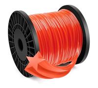 Forever Speed Hilo desbrozadora Nylon Trimmer Strimmer Line Cable String Cable para línea de Hierba 5-Borde Diámetro 2.4 mm x 100 Metros - Rojo Anaranjado