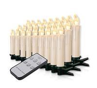 Forever Speed Miafamily, juego de velas de Navidad con 20 o 60 LEDs, inalámbricas, para el árbol de Navidad, con mando a distancia, carcasa blanca, 40er