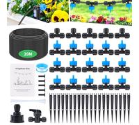 Forever Speed Sistema de Riego Jardín 60PCS Sistema de Riego por Goteo [20M Tubos de Riego] Igualación de Presión Sistema Riego por Césped para Jardín, Invernadero, Césped