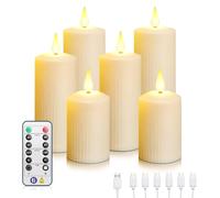 Forever Speed Velas LED recargables, velas sin llama con temporizador de control remoto función impermeable, 6 unidades de velas LED para decoración del hogar, Navidad, bodas