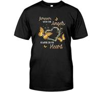 Forever The Angles Always in My Heart Butterflies Heart Twinkle T Shirt Black(XX-Large)