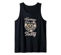 Forever Today Starts Boda corazón Floral Camiseta sin Mangas
