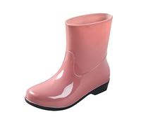 Forever Young - Botas de lluvia para mujer, botas de lluvia al tobillo, botas de jardín, zapatos de goma, Pink, 37.5 EU