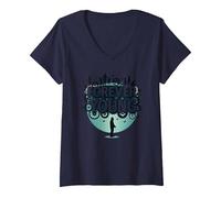 Forever Young: Don't Let The Old Man In Vintage Graphic Camiseta Cuello V, Mujer, Azul Marino, S