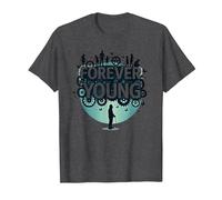 Forever Young: Don't Let The Old Man In Vintage Graphic Camiseta, Hombre, Jaspeado Oscuro, 4XL