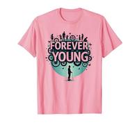 Forever Young: Don't Let The Old Man In Vintage Graphic Camiseta, Hombre, Rosado, 3XL