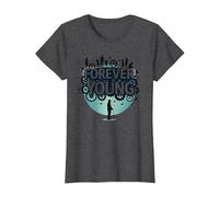 Forever Young: Don't Let The Old Man In Vintage Graphic Camiseta, Mujer, Jaspeado Oscuro, L