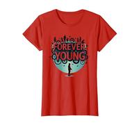 Forever Young: Don't Let The Old Man In Vintage Graphic Camiseta, Mujer, Rojo, XL