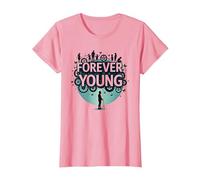 Forever Young: Don't Let The Old Man In Vintage Graphic Camiseta, Mujer, Rosado, M