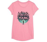 Forever Young: Don't Let The Old Man In Vintage Graphic Camiseta, Niñas, Rosado, Pequeña