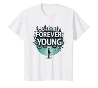 Forever Young: Don't Let The Old Man In Vintage Graphic Camiseta, Niños, Blanco, 2 años