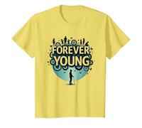 Forever Young: Don't Let The Old Man In Vintage Graphic Camiseta, Niños, Limón, 4 años