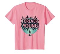 Forever Young: Don't Let The Old Man In Vintage Graphic Camiseta, Niños, Rosado, 2 años