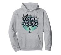 Forever Young: Don't Let The Old Man In Vintage Graphic Sudadera con Capucha, Unisex para Adultos, Gris Jaspeado, M