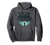 Forever Young: Don't Let The Old Man In Vintage Graphic Sudadera con Capucha, Unisex para Adultos, Jaspeado Oscuro, L