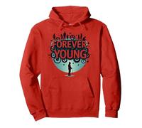 Forever Young: Don't Let The Old Man In Vintage Graphic Sudadera con Capucha, Unisex para Adultos, Rojo, XXL