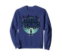 Forever Young: Don't Let The Old Man In Vintage Graphic Sudadera, Unisex para Adultos, Azul Marino, XXL