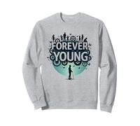 Forever Young: Don't Let The Old Man In Vintage Graphic Sudadera, Unisex para Adultos, Gris Jaspeado, L