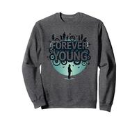 Forever Young: Don't Let The Old Man In Vintage Graphic Sudadera, Unisex para Adultos, Jaspeado Oscuro, L
