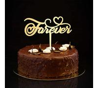 Forever Yours - Decoración para tarta dorada con texto en inglés «Mr And Mrs», decoración rústica para tartas de boda, compromiso, silueta, elegante, para novia y novio, decoración de boda, regalos de