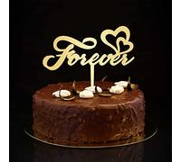 Forever Yours - Decoración rústica para tartas de aniversario de boda, diseño de silueta de novia y novio, decoración para tartas de boda, aniversario, regalos de despedida de soltera, color dorado de