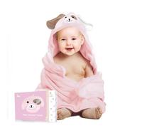 FOREVERPURE Toallas de bebé con capucha, viscosa suave y absorbente hecha de bambú, extra grande de 35 x 35 pulgadas, para recién nacidos, bebés, niños y niñas, color rosa