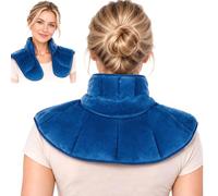 Foreverup Almohadilla Térmica para Cuello, 1.1kg Cojín de calor para cuello | Cojín térmico Cervical Micro Ondas, Compresa Caliente Reutilizable de Felpa Suave, forma ergonómica (Azul)
