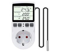 Foreverup Digital Termostato Enchufe 230V, Controlador de Temperatura con Sonda para Incubadora Invernadero Acuario Reptil