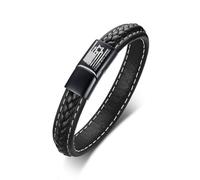 ForeverWill Pulsera de cuero con bandera de la amistad cruzada de Israel Estados Unidos, brazalete de la amistad israelí americana, I Stand with Israel Star of David Jewellery para hombres y mujeres,