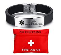 ForeverWill Pulsera de identificación de alerta médica de silicona de acero inoxidable con grabado personalizado para mujeres y hombres, recordatorio de salud de emergencia para salvar la vida, con