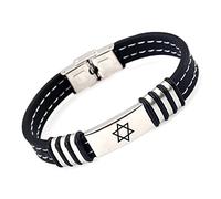 ForeverWill Pulsera de silicona con diseño de estrella de David, de Israel, Jerusalén, Magen, David, estrella de seis puntas, hexagrama de dos líneas, pulsera de silicona con símbolo de fe israelí, 21