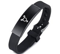 ForeverWill Pulsera de silicona con símbolo de género trans, pulsera de identificación de orgullo queer, pulsera transgénero orgullo gay LGBTQ joyas, Silicona acero inoxidable Silicona