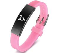ForeverWill Pulsera de silicona con símbolo de género trans, pulsera de identificación de orgullo queer, pulsera transgénero orgullo gay LGBTQ joyas, Silicona acero inoxidable Silicona