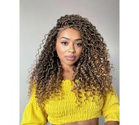 Forevery Goddess Locs - Rastas de pelo sintético de ganchillo de 16 pulgadas para mujeres negras, 6 paquetes de mechones bohemios de ganchillo con extremos rizados (16 pulgadas, T27)