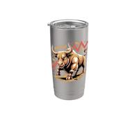 Forex Bull Currency Trader Investor Vaso térmico de acero inoxidable de doble pared