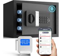FORFEND Cajas fuertes inteligentes para el hogar | Desbloqueo/alarma con aplicación WiFi Safe Box | Comando de voz, alarma de secuestro, detección de manipulaciones, modo congelado | Caja de seguridad