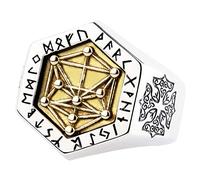 ForFox Anillo árbol de la vida de la cábala y runas vikingas de plata de ley 925 para hombres mujeres abierto y ajustable