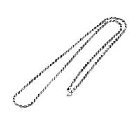 ForFox Collar de Cadena de Cuerda Trenzada SOGA de Plata de Ley 925 Vintage para Hombre Mujer 3mm 50cm