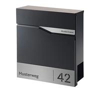 Forgard TRELLEBORG - Buzón con compartimento para periódicos (RAL 7016), diseño moderno, color antracita